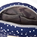 Paddington Crossbody Bag in Navy Polka Dot