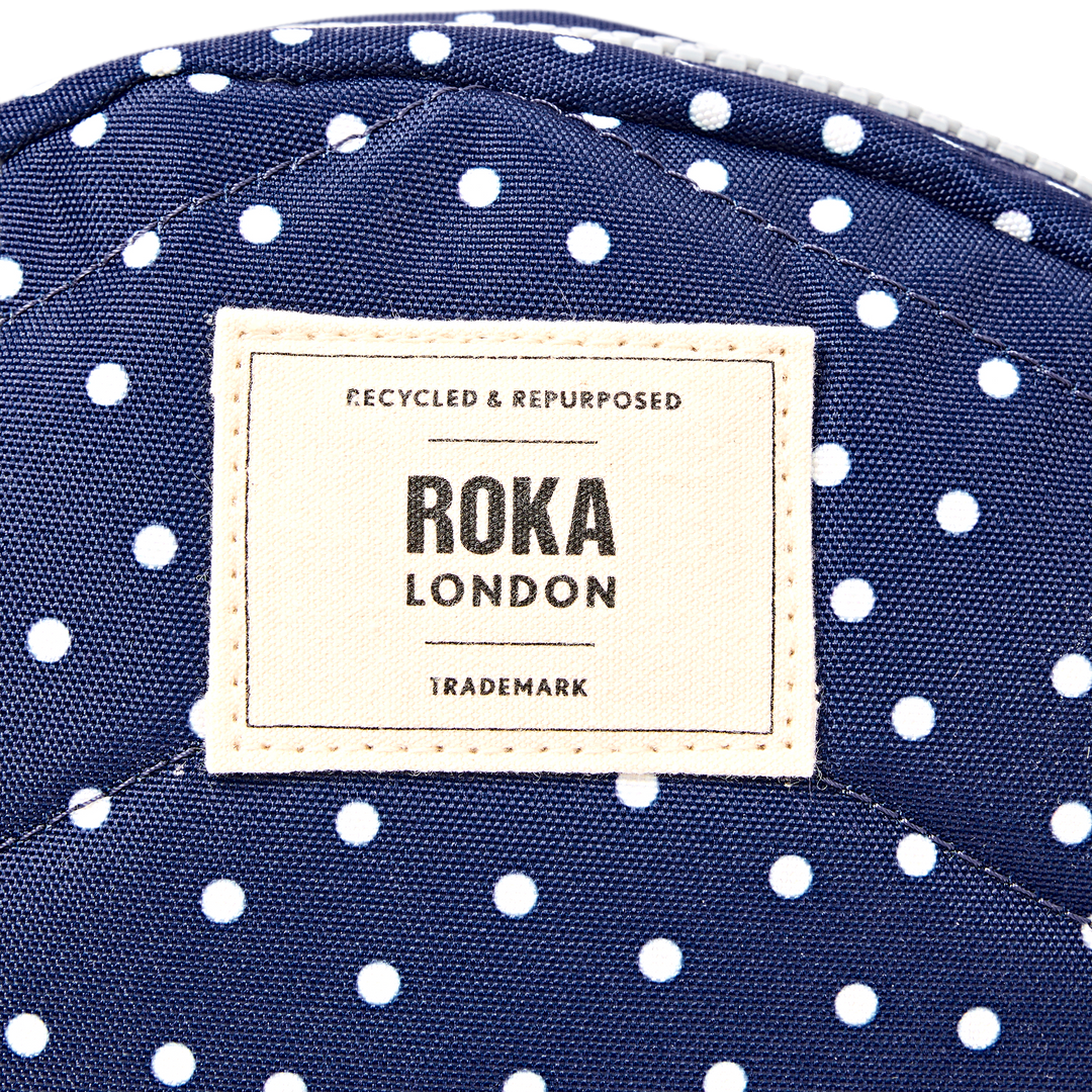 Paddington Crossbody Bag in Navy Polka Dot