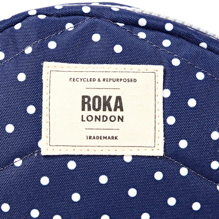 Paddington Crossbody Bag in Navy Polka Dot