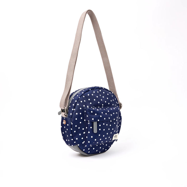 Paddington Crossbody Bag in Navy Polka Dot