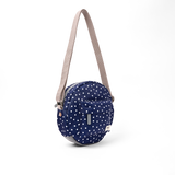 Paddington Crossbody Bag in Navy Polka Dot