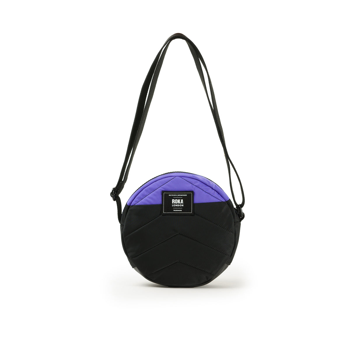Creative Waste Paddington Crossbody Bag in Black/Simple Purple