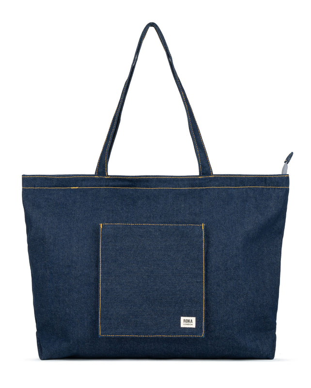 Portobello Tote Bag in Dark Wash Denim