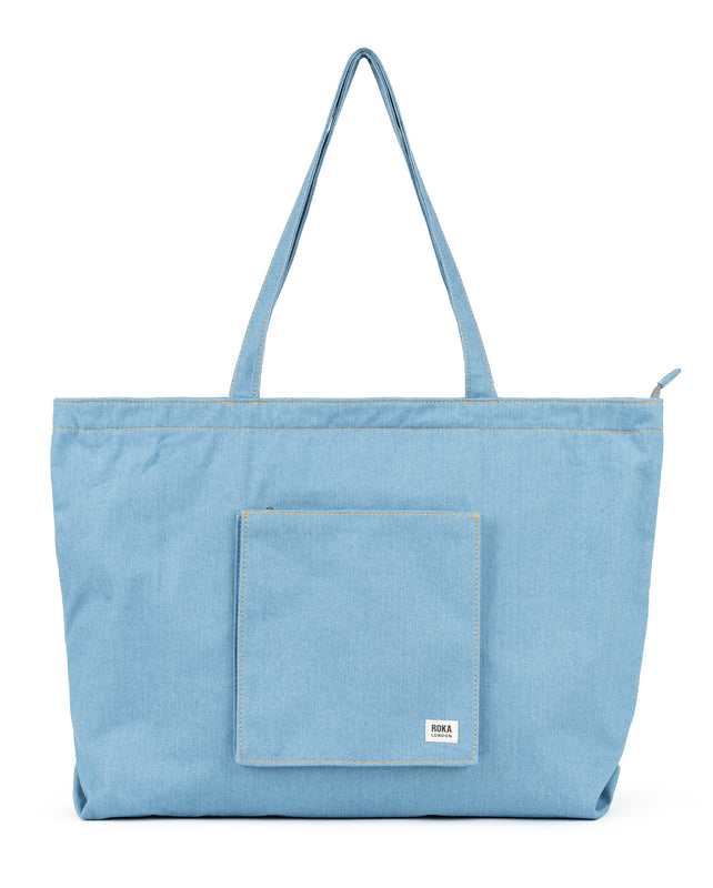 Portobello Tote Bag in Light Wash Denim