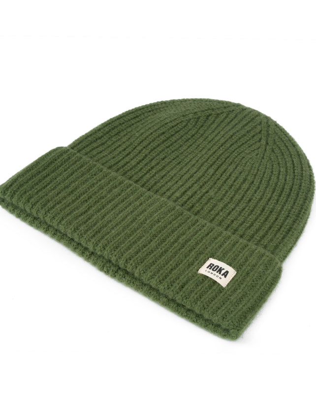 Shard Cashmere Beanie Hat in Avocado