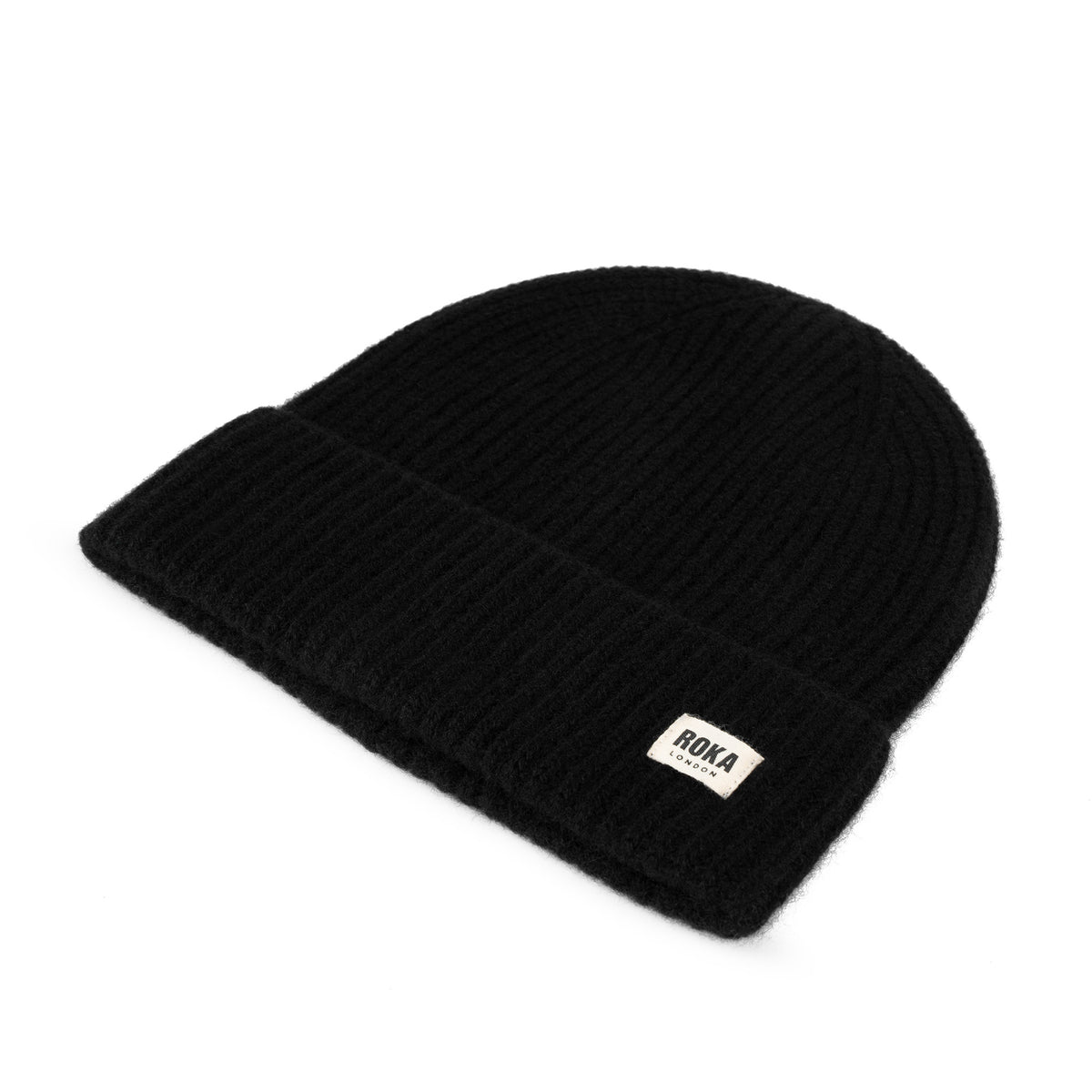 Shard Cashmere Beanie Hat in Black