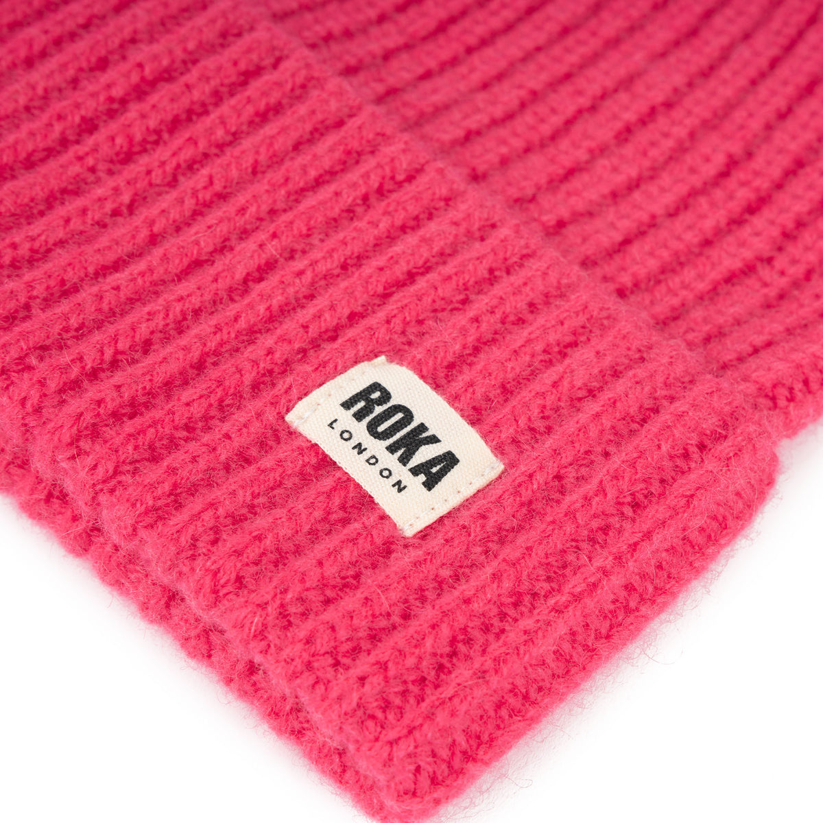 Shard Cashmere Beanie Hat in Coral