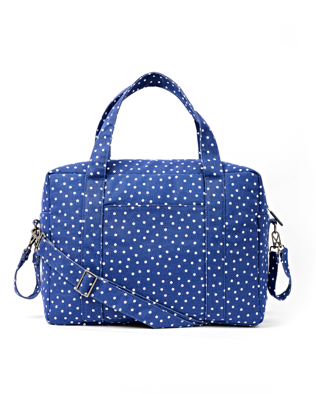 Somerset Shoulder Bag in Navy Polka