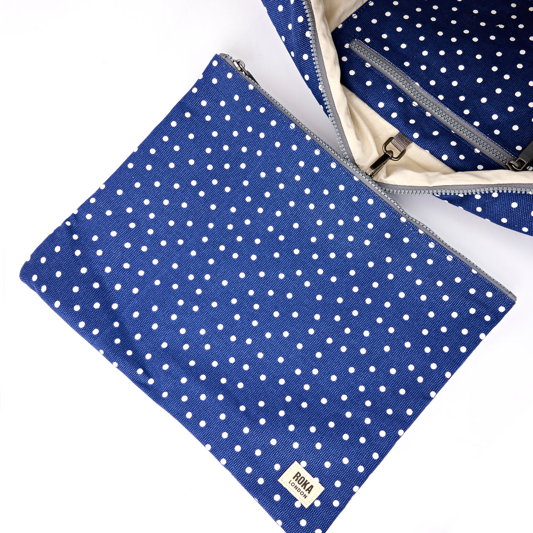 Somerset Shoulder Bag in Navy Polka