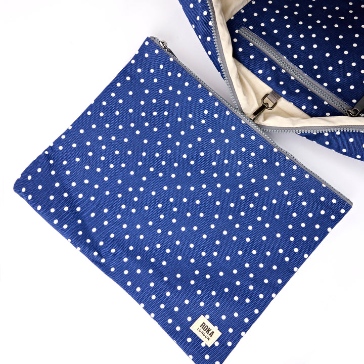 Somerset Shoulder Bag in Navy Polka