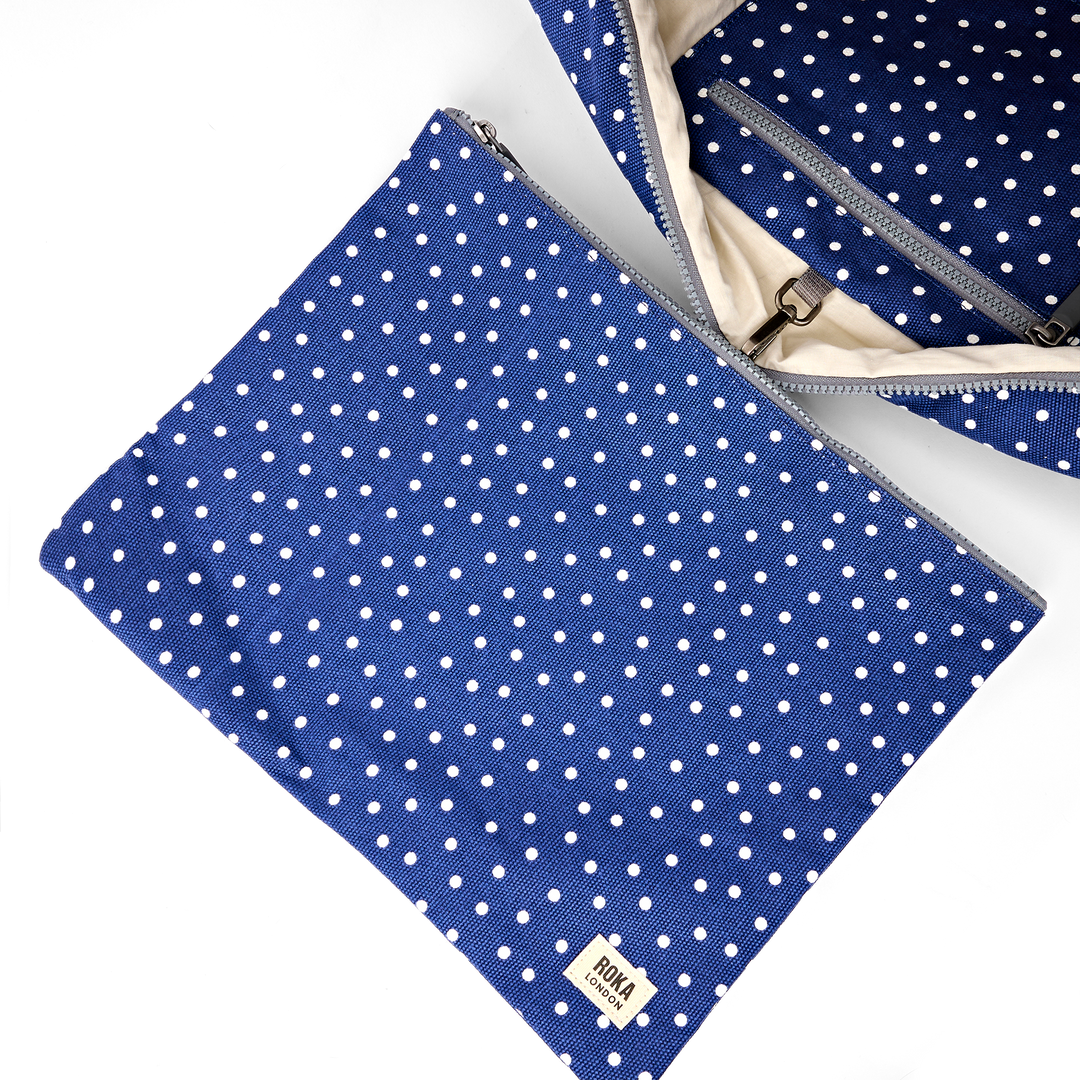 Somerset Shoulder Bag in Navy Polka