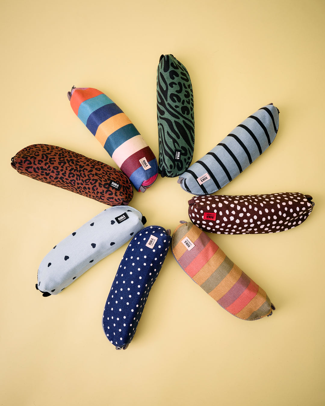 Tate Pencil Case in Faded Multi Stripe