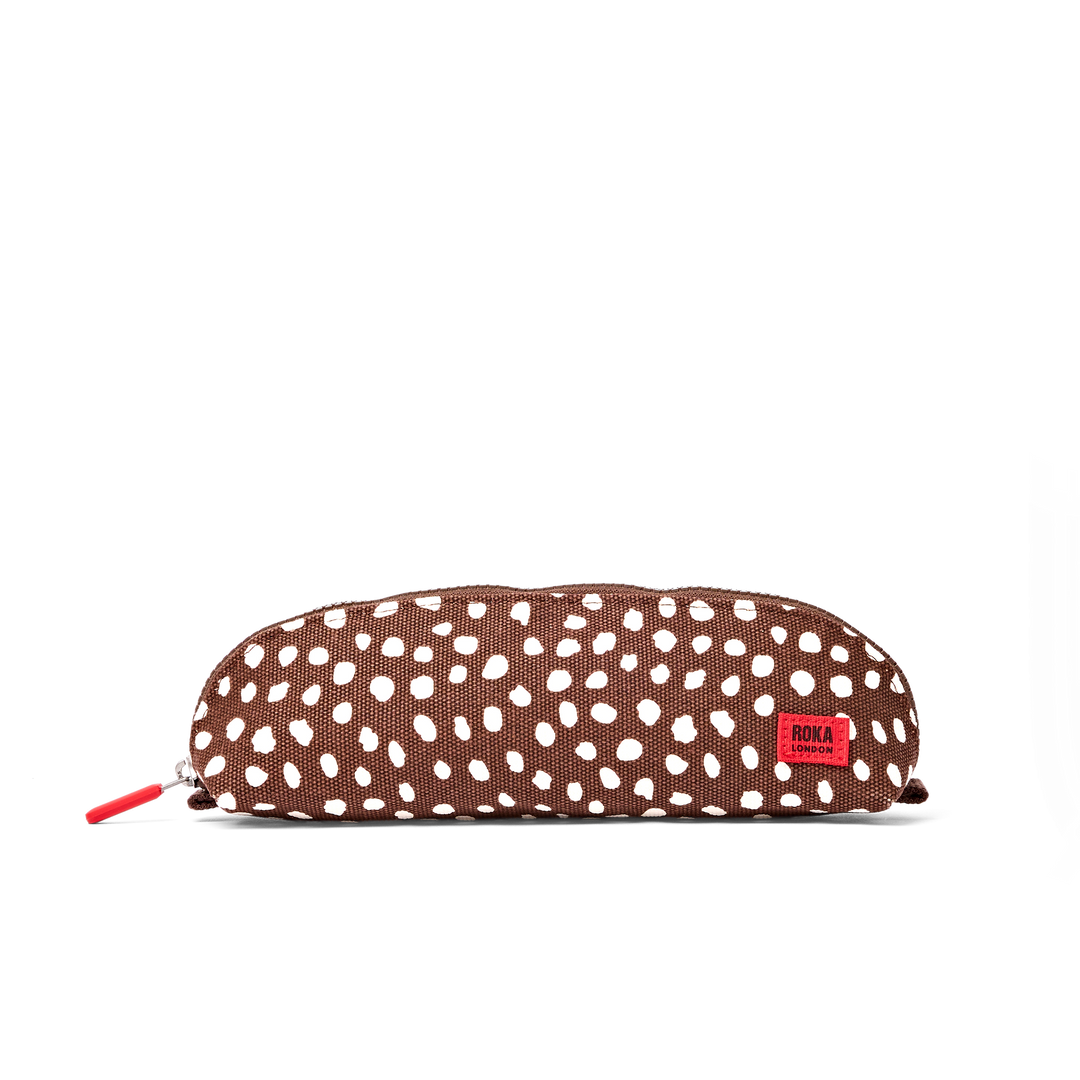 Tate Pencil Case in Brown Spot