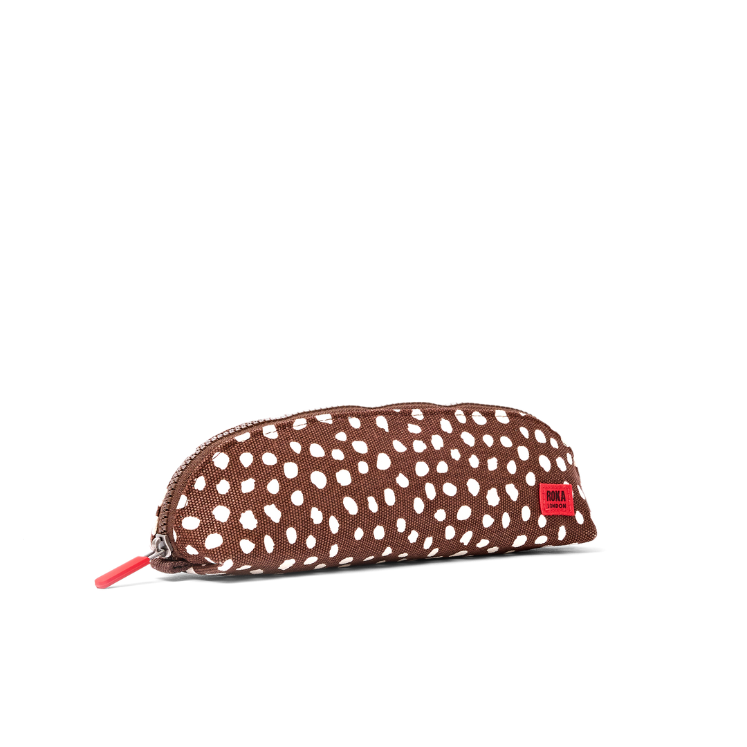 Tate Pencil Case in Brown Spot