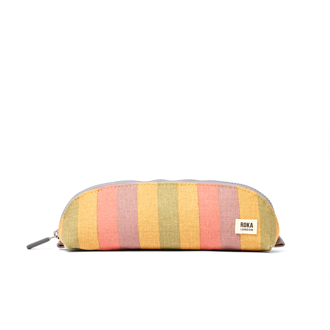 Tate Pencil Case in Faded Multi Stripe