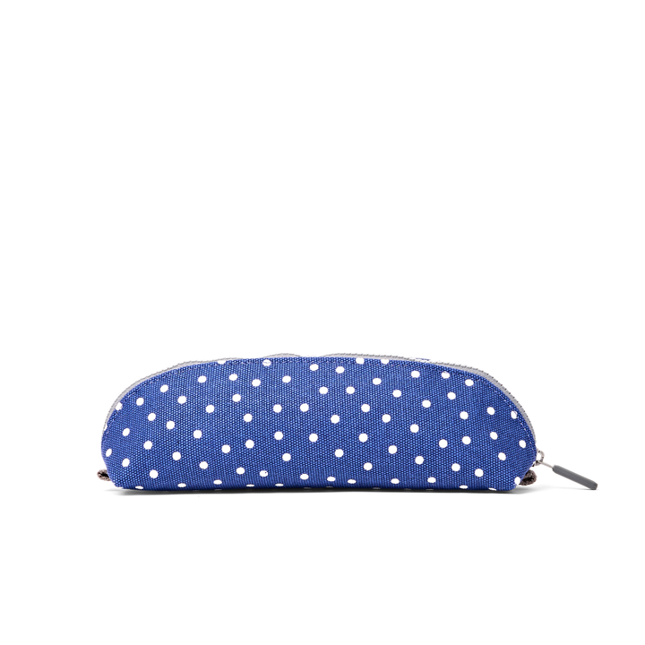 Tate Pencil Case in Navy Polka