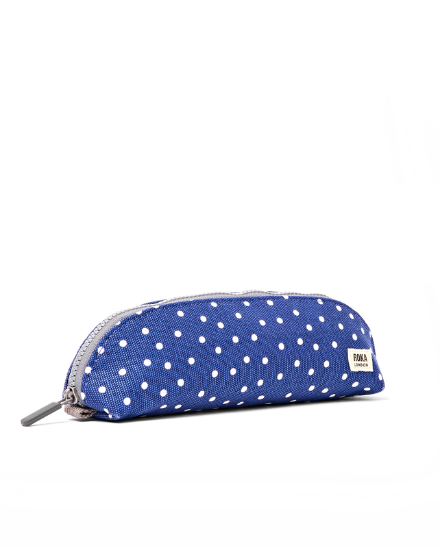 Tate Pouch in Navy Polka