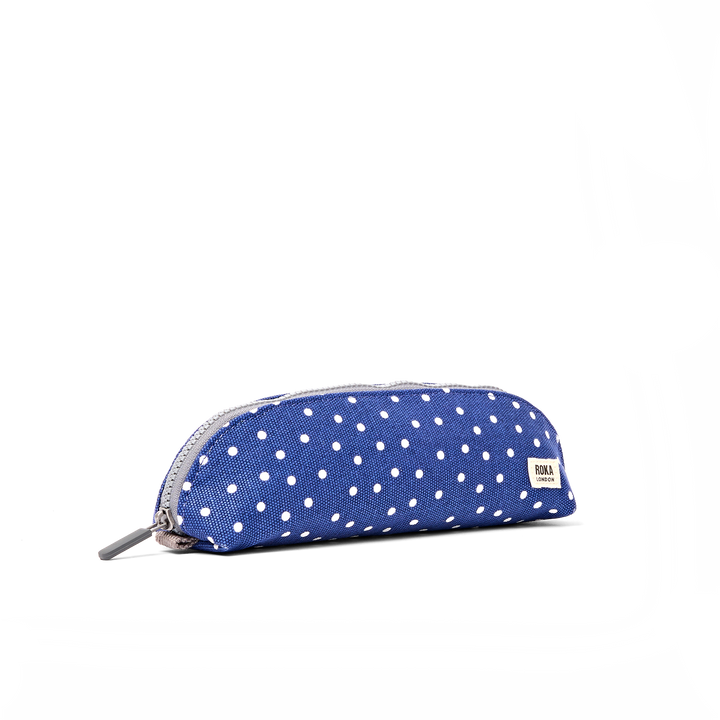 Tate Pencil Case in Navy Polka
