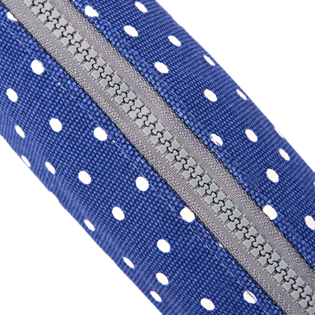 Tate Pencil Case in Navy Polka