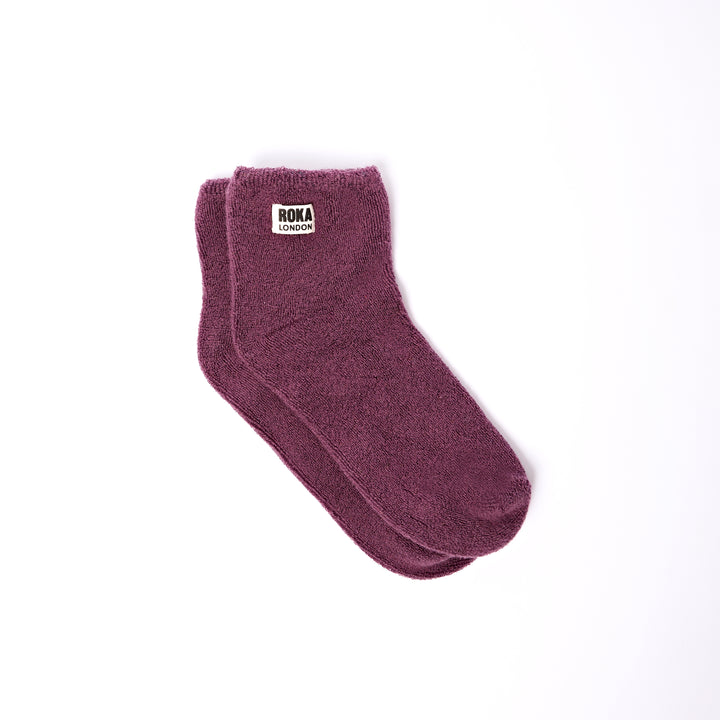 Watford Crop Socks for Women in Berry