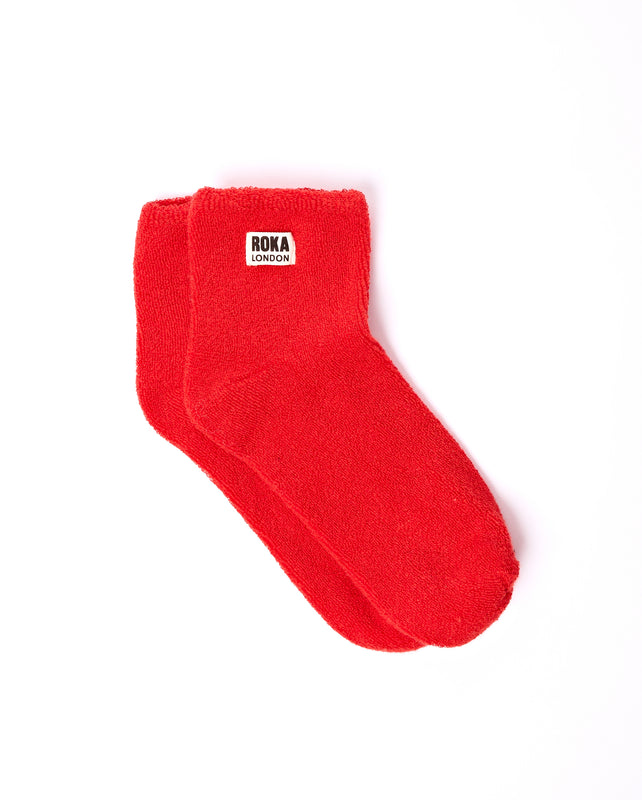Watford Crop Socks for Women in Cranberry