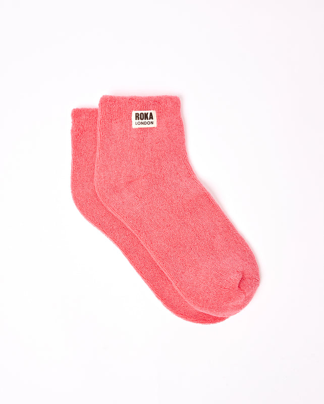Watford Crop Socks for Women in Coral