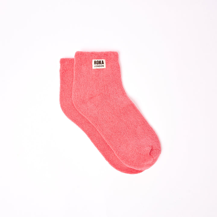 Watford Crop Socks for Women in Coral