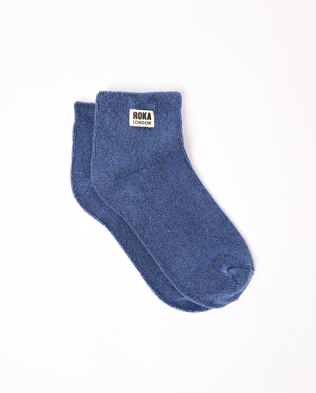 Watford Crop Socks for Women in Coastal Blue