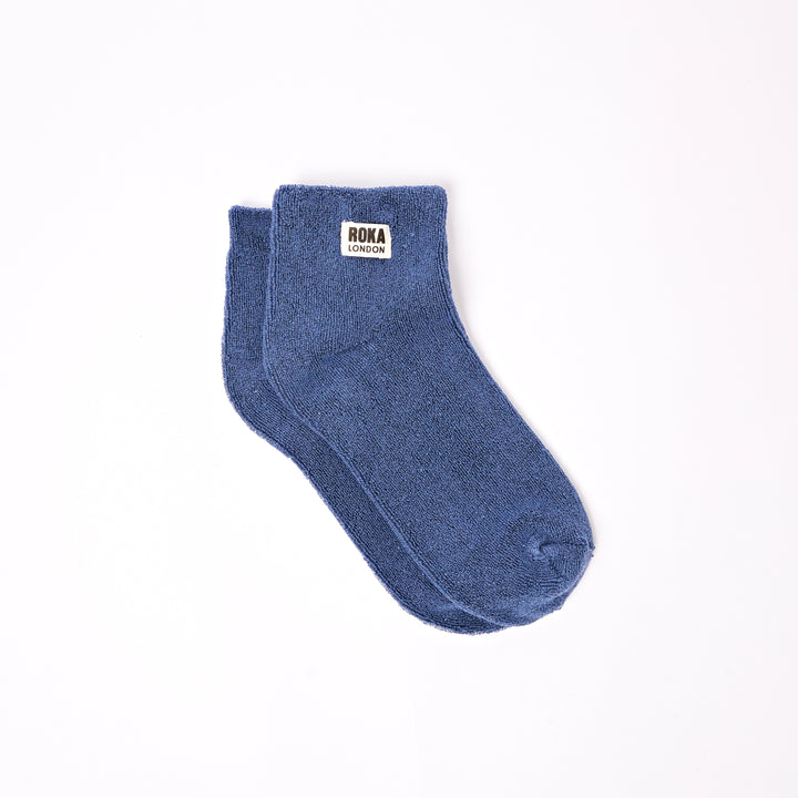Watford Crop Socks for Women in Costal Blue