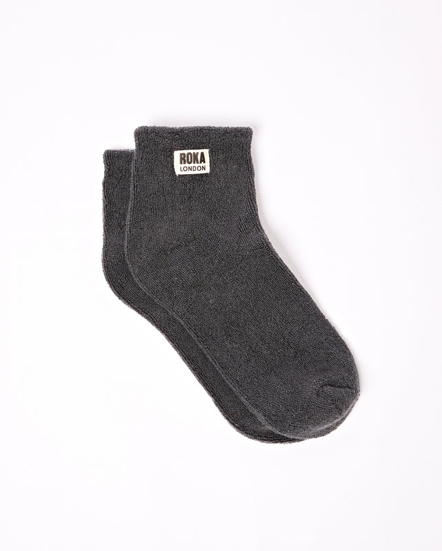 Watford Crop Socks for Women in Faded Black