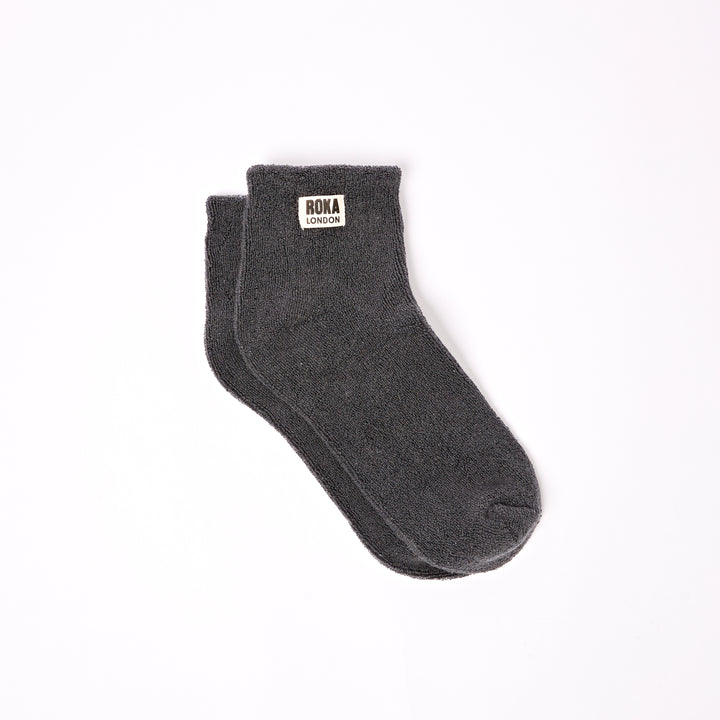 Watford Crop Socks for Women in Faded Black