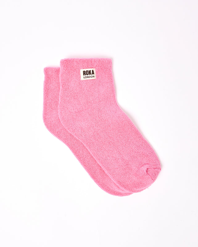 Watford Crop Socks for Women in Pink Carnation