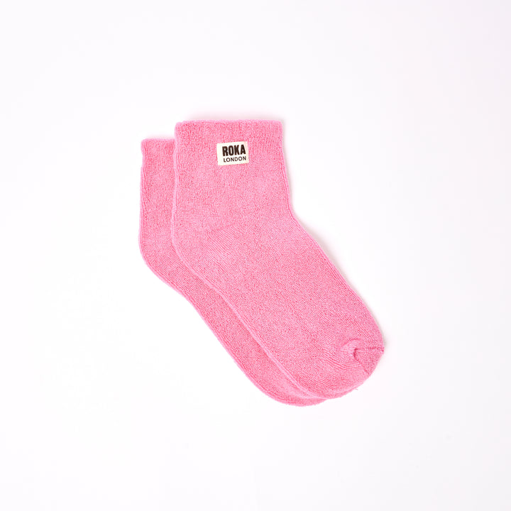 Watford Crop Socks for Women in Pink Carnation
