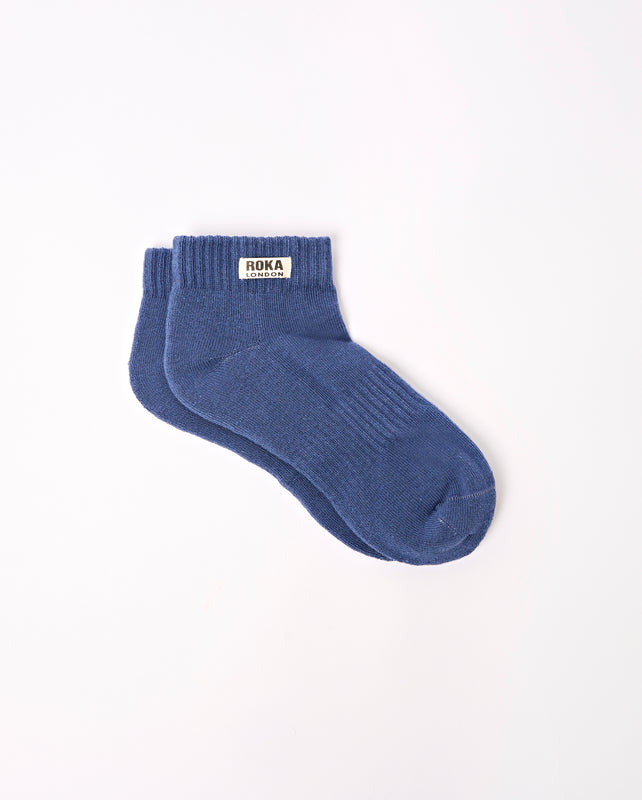 Wembley Ankle Socks for Kids in Coastal Blue