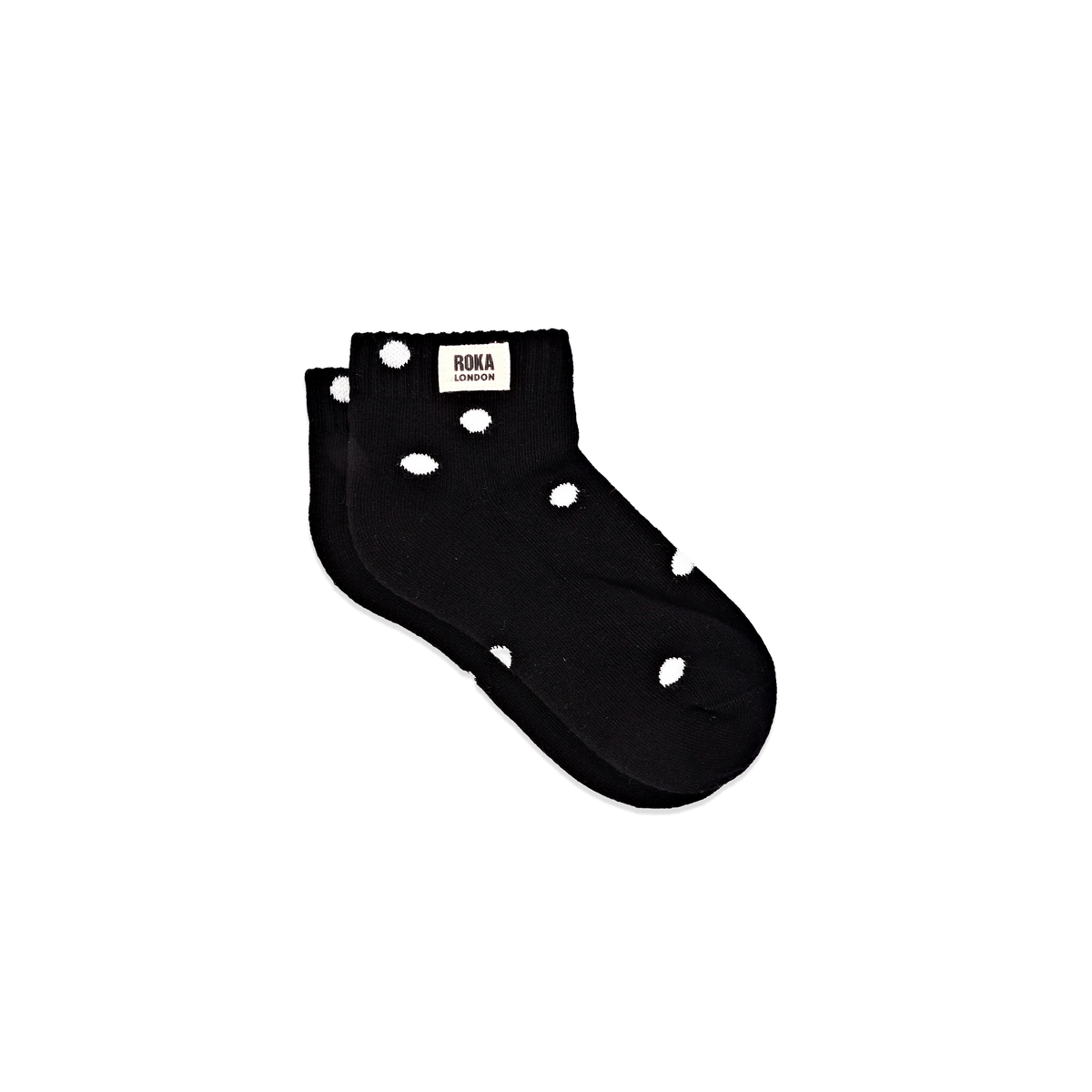 Wembley Ankle Socks for Kids in Black Dot