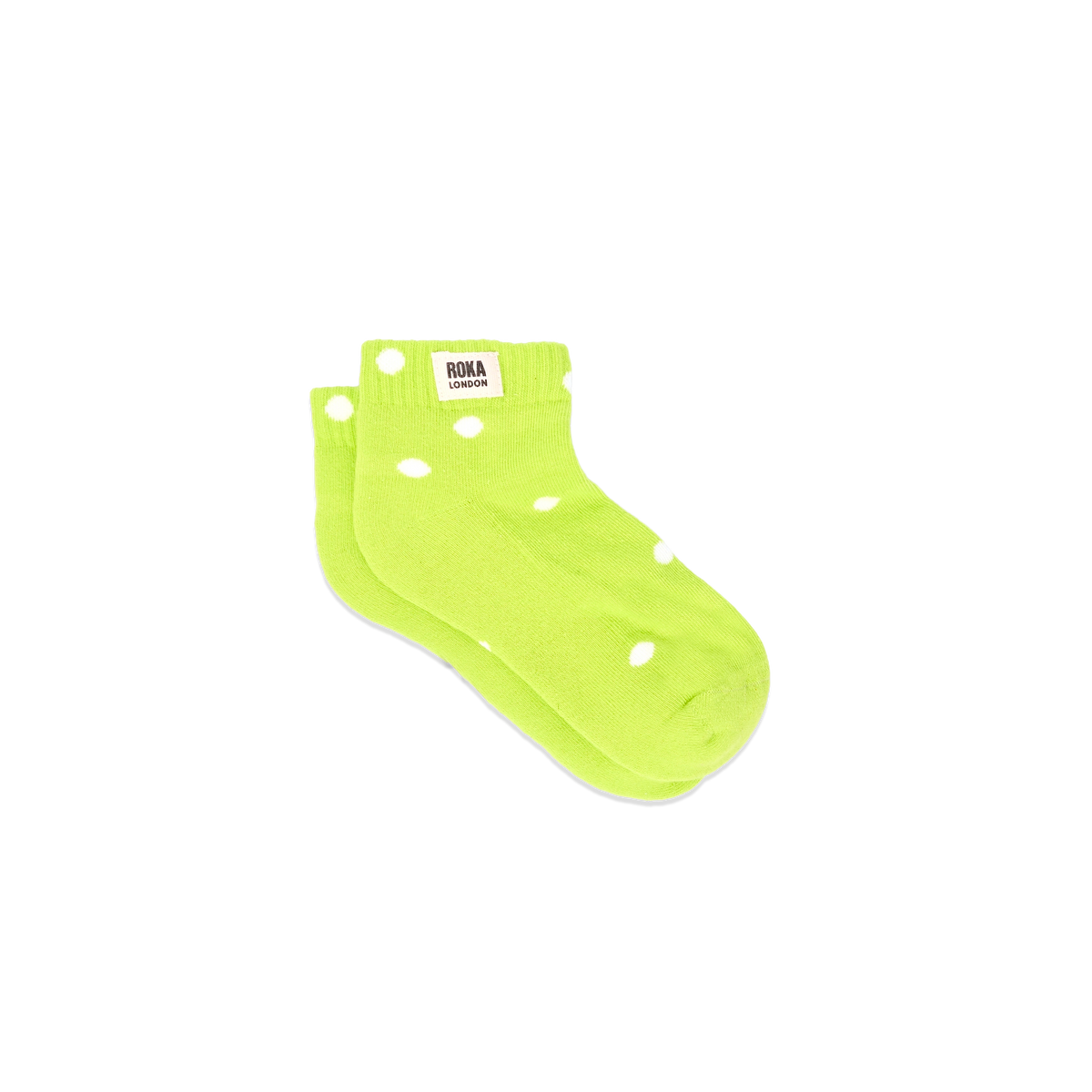 Wembley Ankle Socks for Kids in Lime Dot