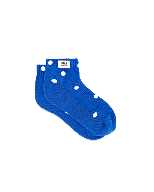 Wembley Ankle Socks for Kids in Malibu Blue Dot