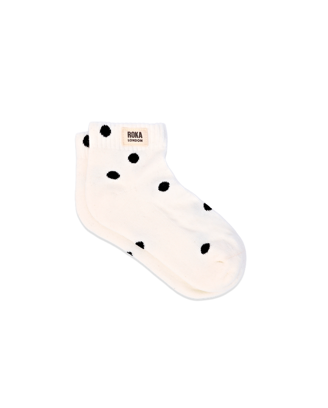 Wembley Ankle Socks for Kids in Marshmallow Dot