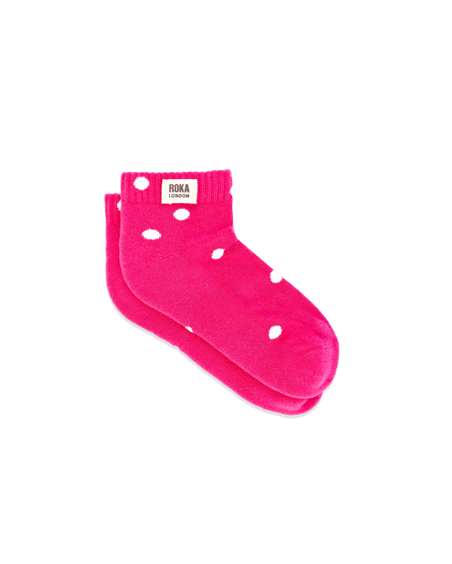 Wembley Ankle Socks for Kids in Pink Dot