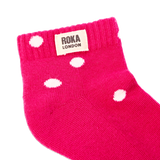 Wembley Ankle Socks for Kids in Pink Dot