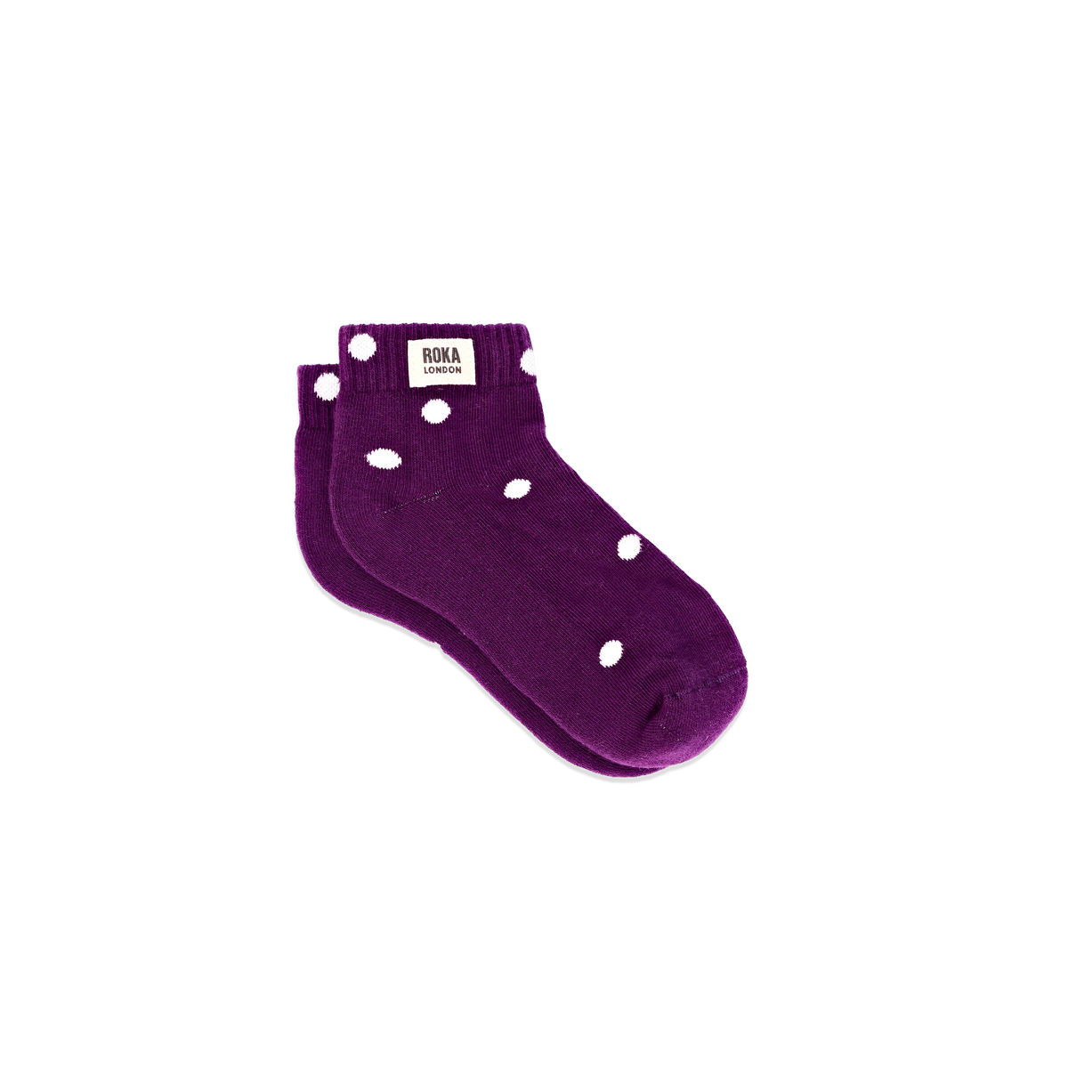 Wembley Ankle Socks for Kids in Purple Dot