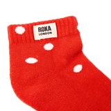 Wembley Ankle Socks for Kids in Spicy Orange Dot