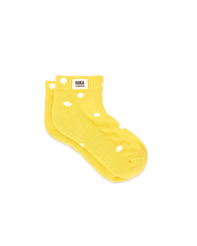 Wembley Ankle Socks for Kids in Summer Yellow Dot