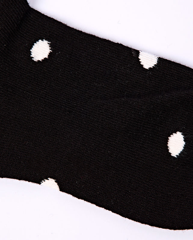 Wembley Ankle Socks for Kids in Black Dot