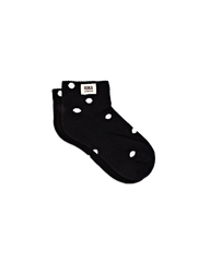 Wembley Ankle Socks for Kids in Black Dot