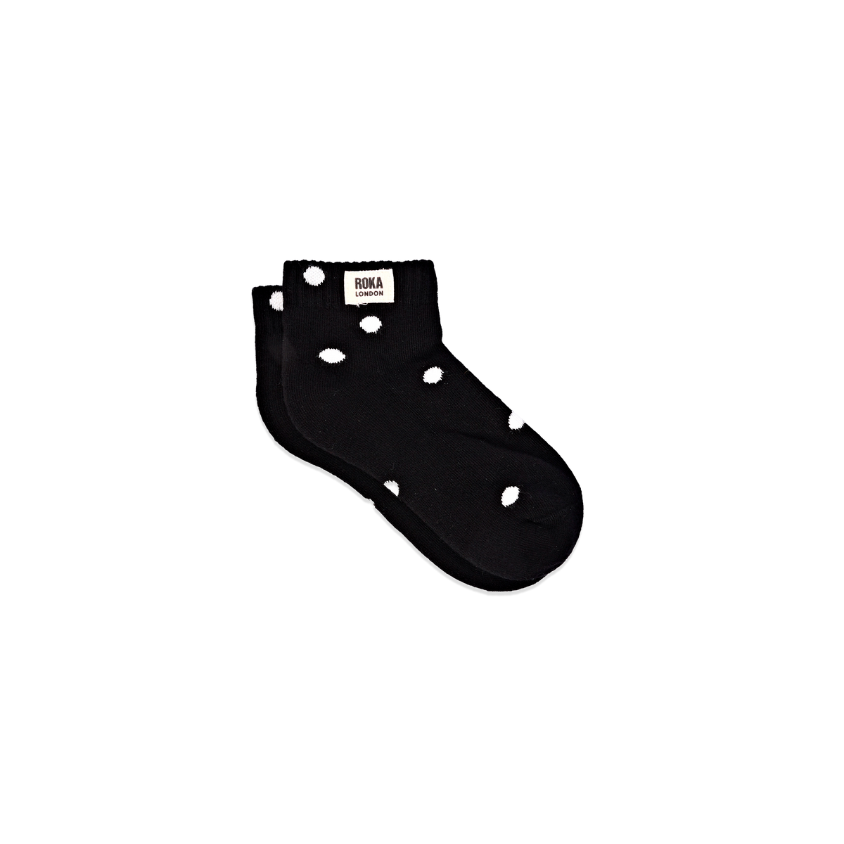 Wembley Ankle Socks for Kids in Black Dot