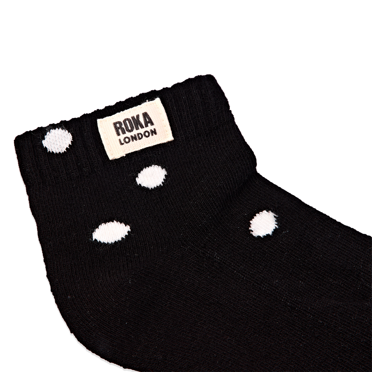 Wembley Ankle Socks for Kids in Black Dot