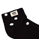 Wembley Ankle Socks for Kids in Black Dot