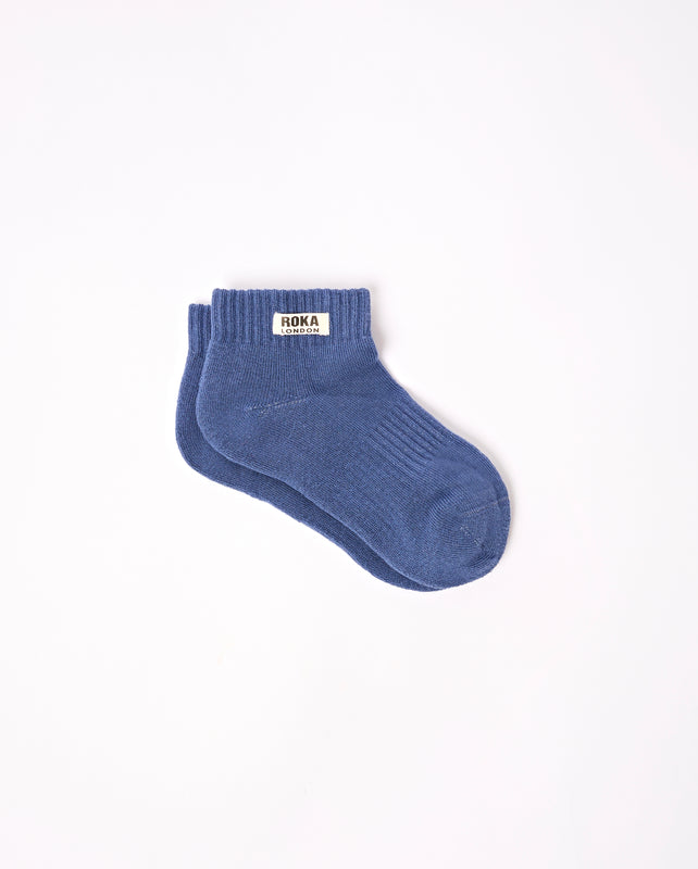 Wembley Ankle Socks for Kids in Coastal Blue