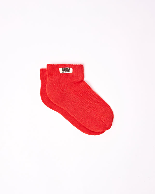 Wembley Ankle Socks for Kids in Cranberry